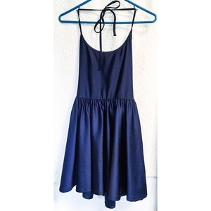 AMERICAN APPAREL NAVY BLUE FIGURE SKATER DRESS